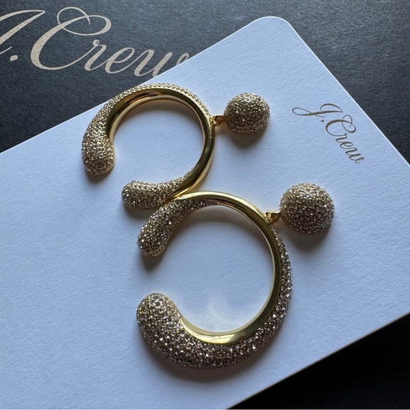 J. Crew Pave Crystal circle earrings - Picture 4 of 6